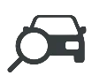 icono de lupa con auto